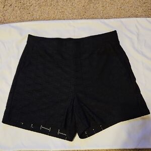 White House Black Market Black Eyelet High Waist Shorts